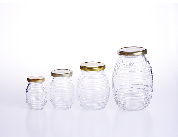 Large Round Glass Honey Jar
