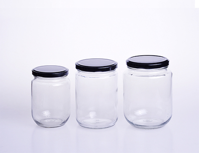 Round Pickles Container Glass Jar