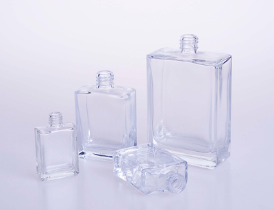 Customized Flat square Shaped Glass Perfume Bottle 
