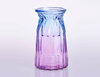 Crystal Flower Vase with glass handle in gradient ramp