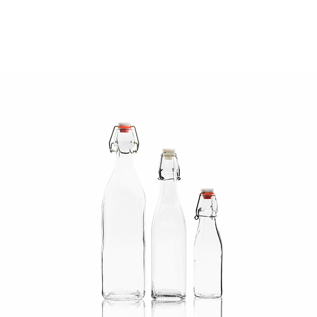 125ml 250ml 500ml Transparent Buckle Glass Enzyme Juice Bottle