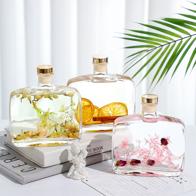 100ml 200ml 330ml Transparent Rectangular Glass Aromatherapy Bottle