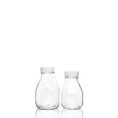 Round Glass Milk Bottles With Plastic Tamper Proof Cap