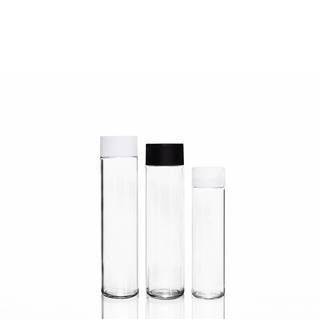 Transparent Glass Voss Bottle With Screw Cap