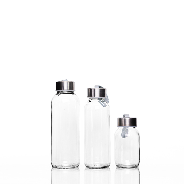 500ml Customized Glass Water Drinking Bottle with Lids