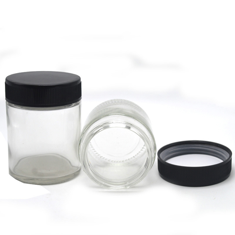 5ml 7ml 9ml 60ml 90ml 100ml Round Glass Cream Jar with Double Lid